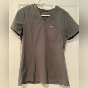 Figs scrub top. Greenish-gray color. Size XS.